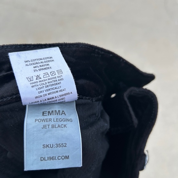DL 1961 Jet Black Velvet Skinny Pants/legging Size 26 - Picture 11 of 12